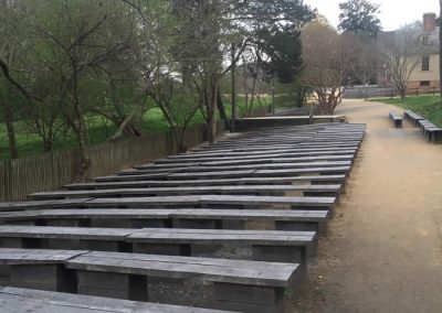 Colonial Williamsburg Stage and Benches